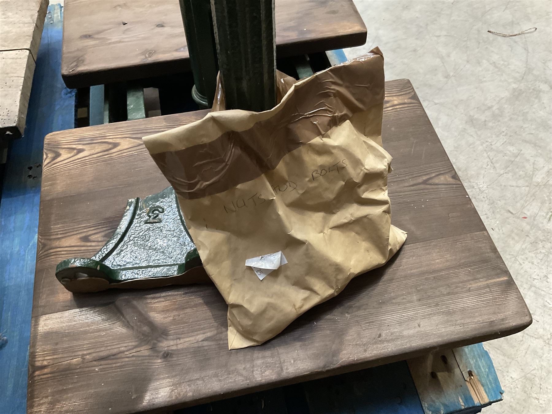 Two pairs of Victorian cast iron potato scales, one damaged with a 5kg weight