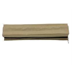 Roman blind upholstered in beige linen fabric, H142cm x W90cm with brackets 