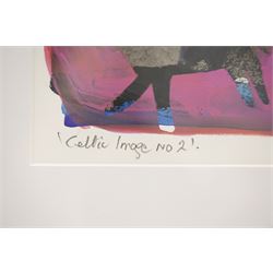 Gillian Ross Kelsey (British 1935-2025): 'Celtic Image No 2', mixed media on paper signed and titled in pencil 24cm x 34cm