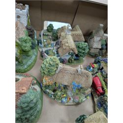 Six Lilliput Lane models, including The Old Mill at Dunster and Pen Pals, together with two Memory Lane models and two Lakeland Studios plaques, most with boxes
