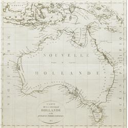 French School (Early 19th century): 'Carte de la Nouvelle Hollande et de quelques terres v...