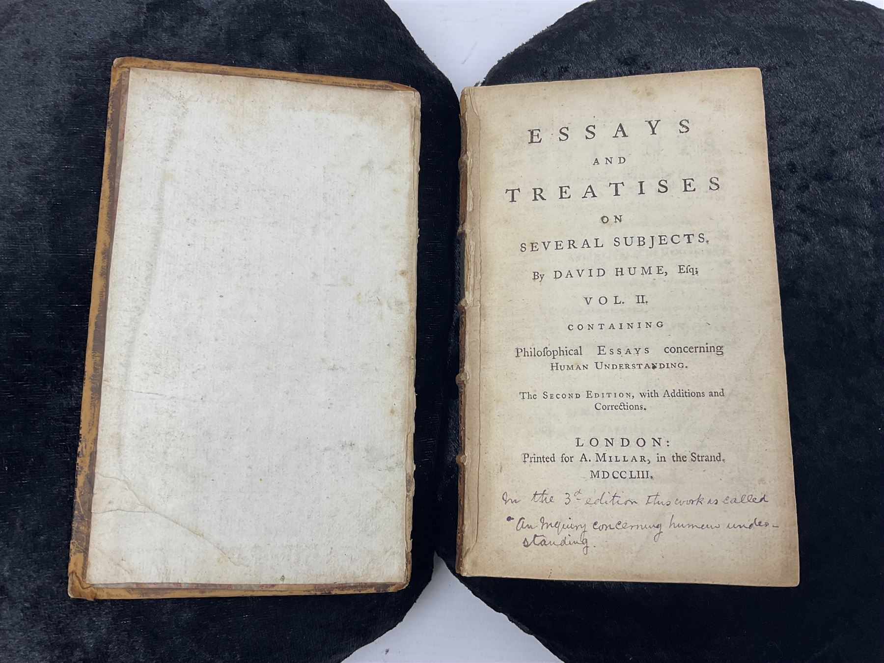 David Hume; Essays and Treatises on Several Subjects, Millar London 1753 