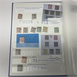 Queen Victoria and later mostly Great British stamps, including 1856 one shilling, 1870 half penny 'bantam', various 1862-64 issues etc, housed in a blue stockbook