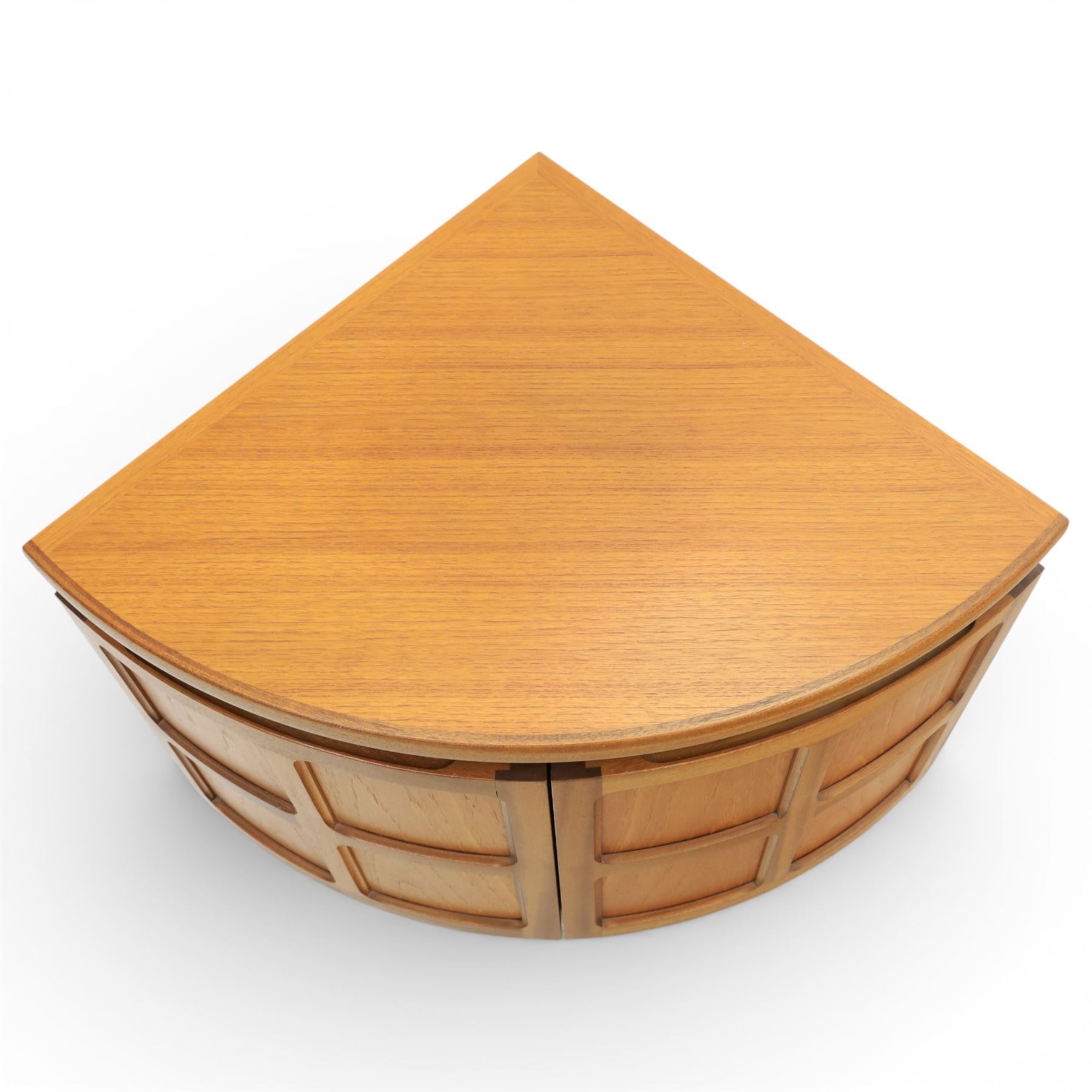 Nathan - 'Squares' pair of small corner cabinets, with square panelled cabinet doors