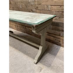 Early 20th century painted wood and enamel Military folding campaign table