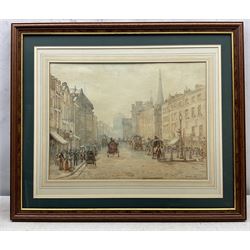 Charles Arthur Cox (British 1857-1936): 'Castle Street - Liverpool', watercolour signed and dated 1884, 32cm x 42cm 