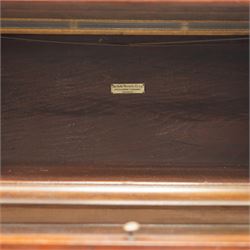 Globe Wernicke - early 20th century mahogany four-tier stacking library bookcase, the shelves fitted with glazed up-and-over doors, fitted with single drawer to the skirted base