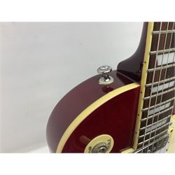 Epiphone Les Paul Gibson electric guitar in two-tone red sunburst finish, serial no.SO1113016, L101cm overall; in hard carrying case