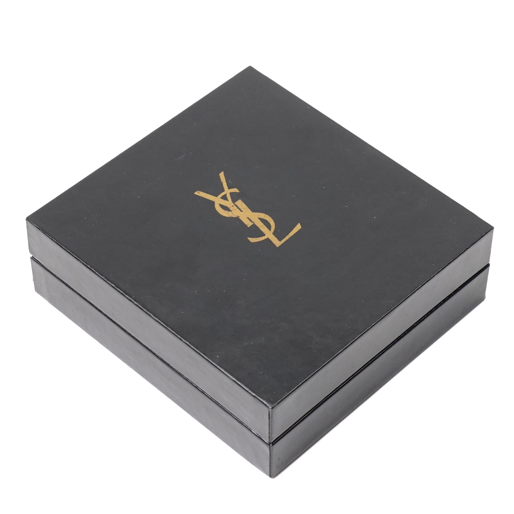 Yves Saint Laurent - pair of gold tone cufflinks, with reeded design, with original YSL box
