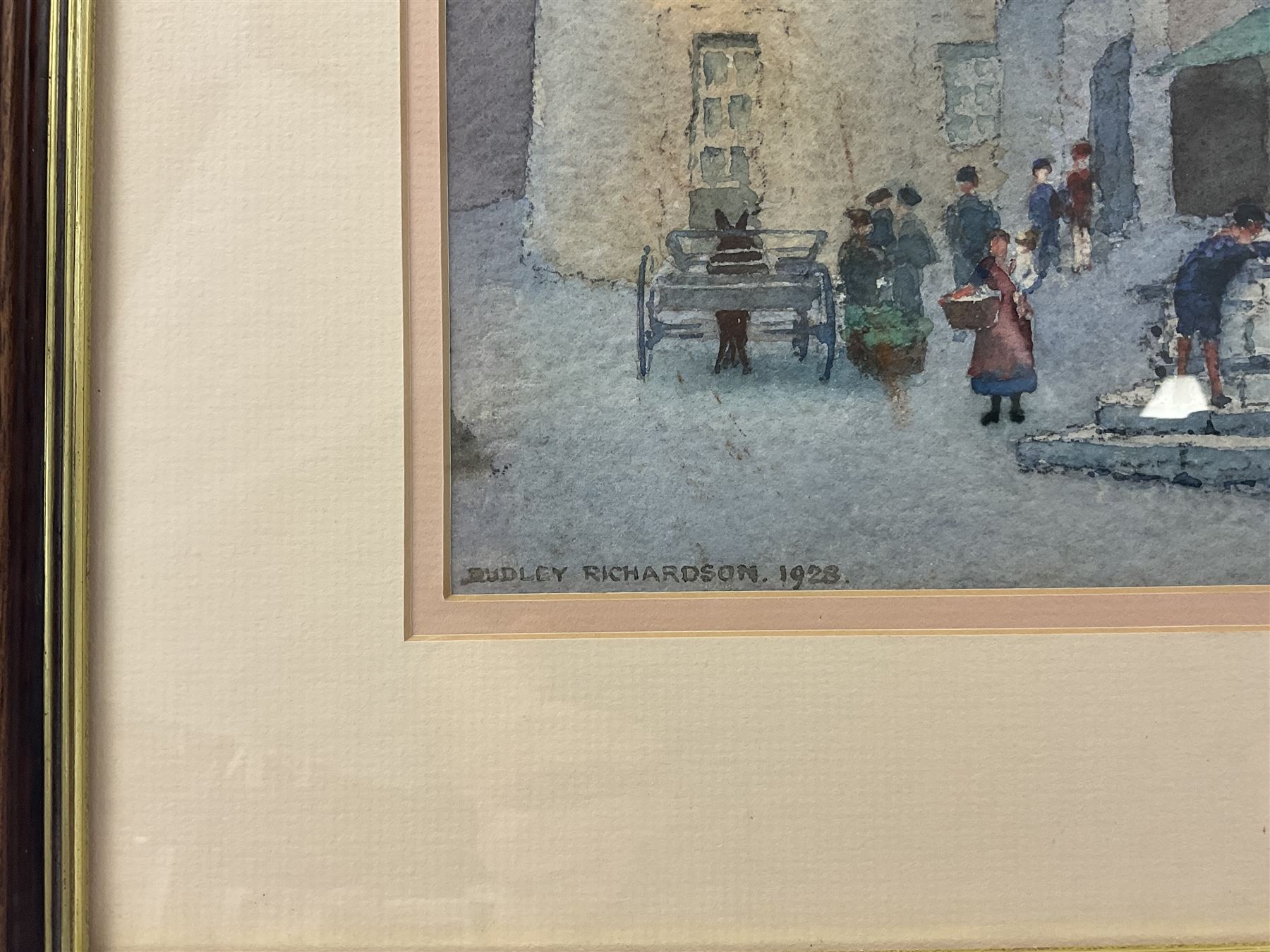 Dudley Richardson (British 1862-1929): Piazza San Siro - Sanremo, watercolour signed and dated 1928, 33cm x 22cm