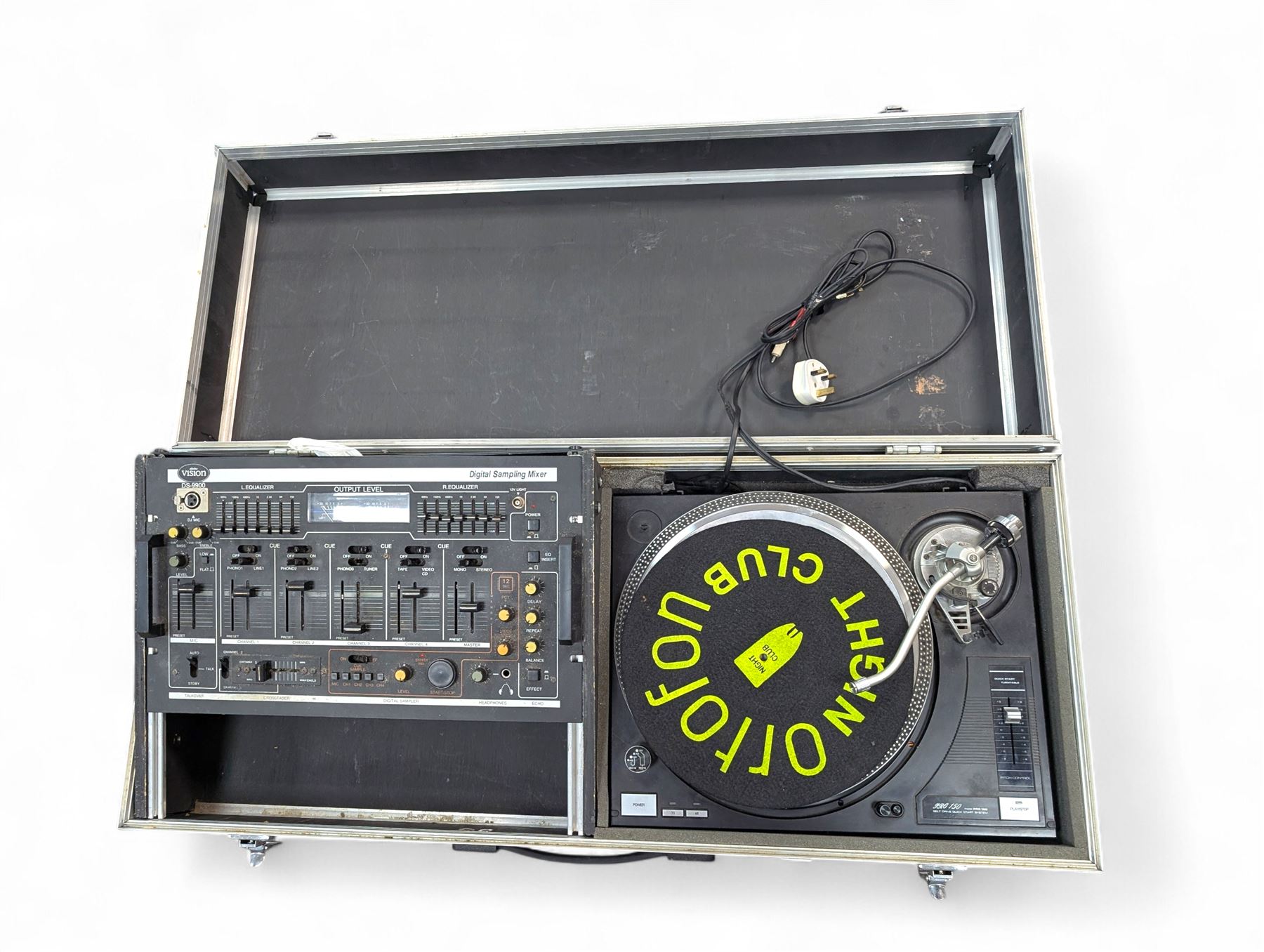 Electrovision mixer and a Pro 150 turntable, in large hardcase