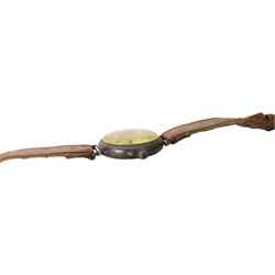 Silver cased trench watch enamel dial with Roman numerals, red XII, Longines movement, used in the Boer war, inscribed to the back 'E M Everitt From W.E Everitt 1882' 