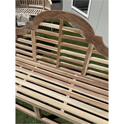 Lutyens style solid teak garden bench - THIS LOT IS TO BE COLLECTED BY APPOINTMENT FROM DUGGLEBY STORAGE, GREAT HILL, EASTFIELD, SCARBOROUGH, YO11 3TX