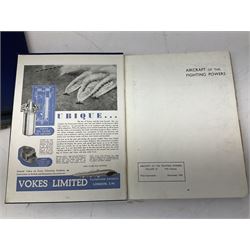 Aircraft of the Fighting Powers. Five volumes. 1940-44 including two copies of volume three; Royal Air Force Flying Review. Six volumes. 1956-63. Uniformly bound in blue cloth with gilt RAF crest to front covers; and ten other books of aircraft and aeronautica interest.