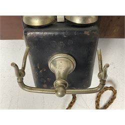 Two GPO wall mounted bell boxes, the first example marked no.1, and no.1A, together with three other wall mounted bell boxes 