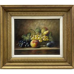 Robert Casper (British 20th century): Still Life of Fruit, oil on panel signed19cm x 24cm