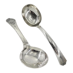 Norwegian silver spoon, spot hammered decoration by Marius Hammer and a Danish silver spoon by C. Holm, approx 4oz