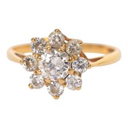 Two 9ct gold cubic zirconia rings, both hallmarked