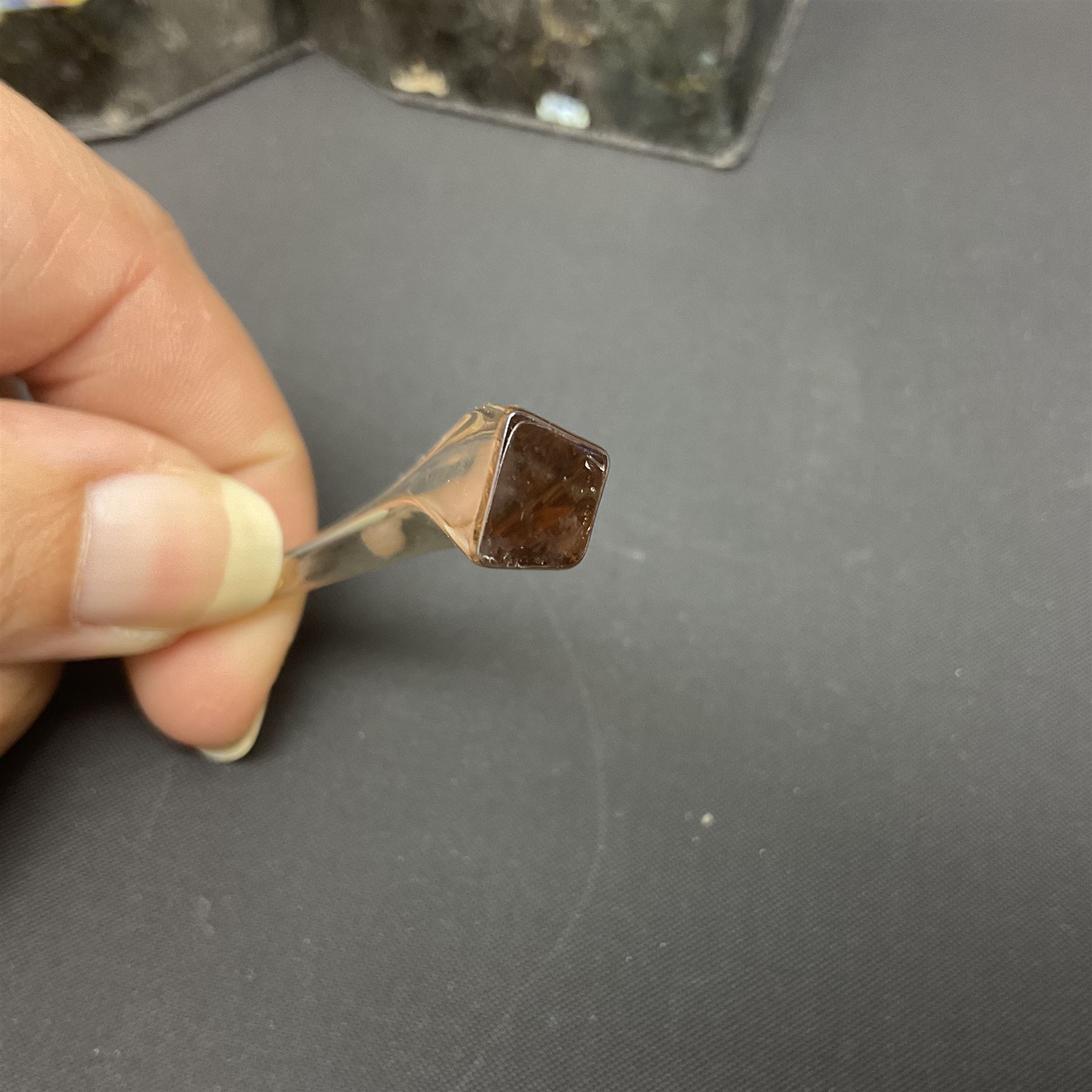 Swarovski Crystal Soulmates, Elephant, with champagne tint, upon granite base, H24.5cm