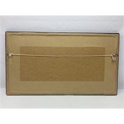 Early 20th century humorous military colour print entitled 'Reconnoitring' depicting three titled images 'Past', 'Presently' and 'Present'; published 1907 and signed on the mount by the artist C.S. Collison 38 x 73cm; Hogarth style frame