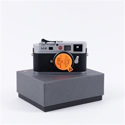 Leica M8 digital rangefinder camera body, with chrome finish, serial number 3196518, circa...