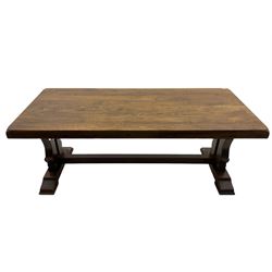 Dutch solid oak refectory dining table