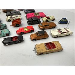 Dinky - twenty-five unboxed and playworn die-cast models including Lady Penelope FAB1, Caravan, Ford Sedan, Triumph TR2, Packard, Austin Somerset, Devon, Healey and Seven Countryman etc (25)