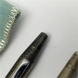 Tiffany and Co, ballpoint pen and propelling pencil, both stamped sterling, in a Tiffany 