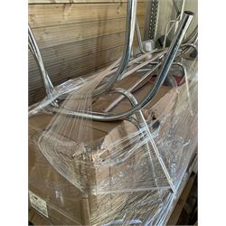 Job lot of American diner furniture, including stools, stainless steel tables, Set of six of american diner style two seater leather diner benches and other - THIS LOT IS TO BE COLLECTED BY APPOINTMENT FROM DUGGLEBY STORAGE, GREAT HILL, EASTFIELD, SCARBOROUGH, YO11 3TX