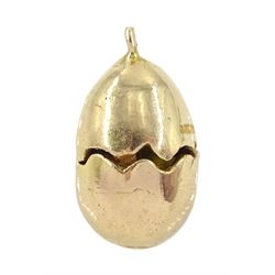 9ct gold chick in an egg pendant / charm by Georg Jensen, London 1956