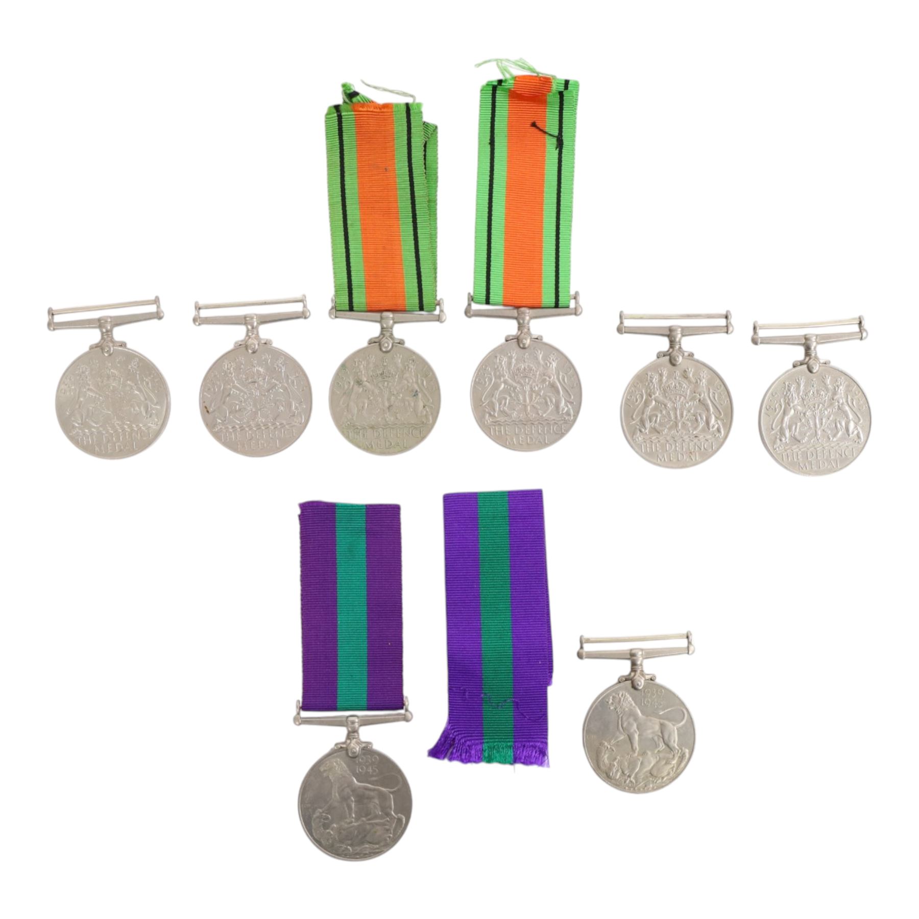 Collection of WWII war medals, comprising six Defence medals and two war medals 