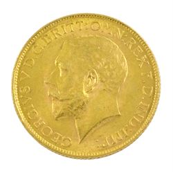 King George V 1927 gold full sovereign coin, Pretoria mint