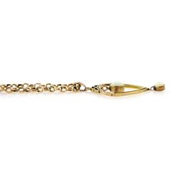 Edwardian 9ct rose gold two stone opal pendant necklace, both stamped