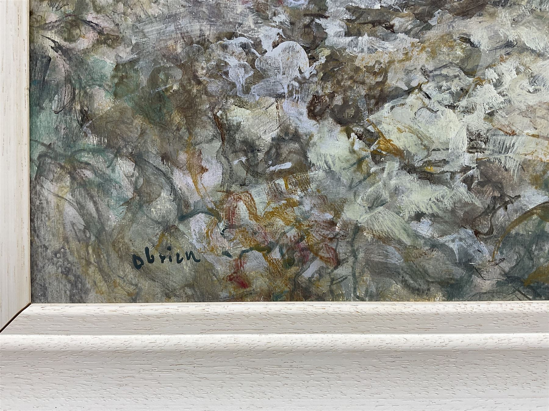 Alfred Ainslie O'Brien (Northern British 1912-1988): Stone Walls and Trees, oil on panel signed 47cm x 60cm