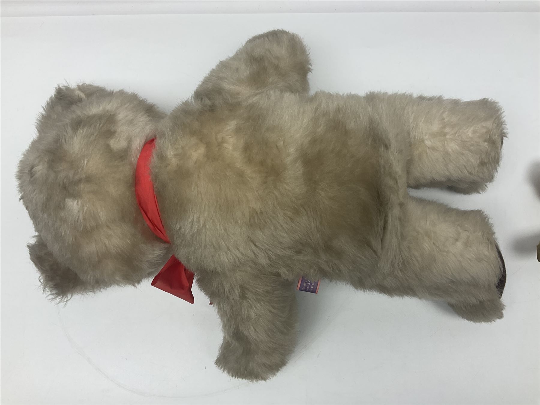 Lefray teddy bear, together with a smaller play worn teddy bear, tallest H53cm