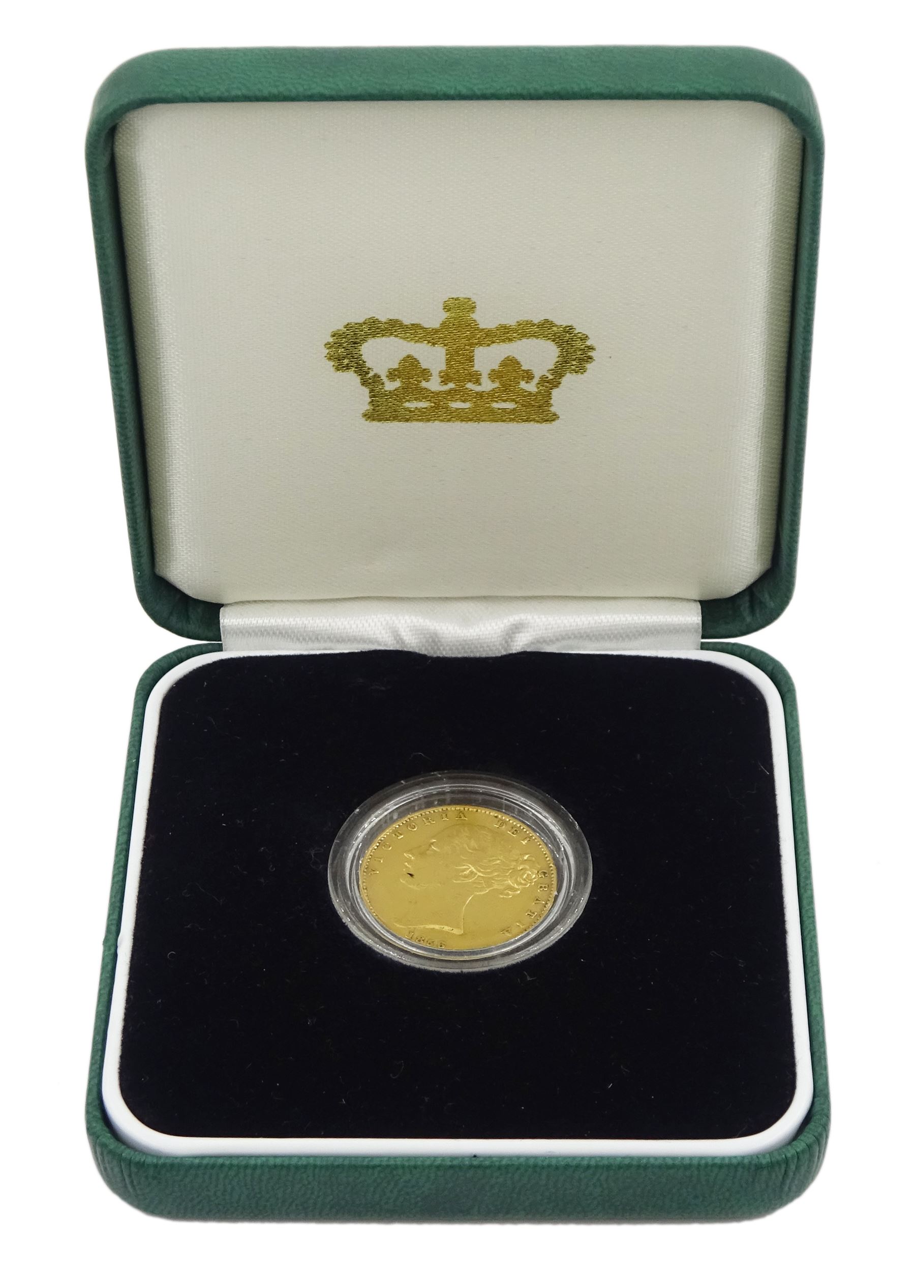 Queen Victoria 1856 gold full sovereign coin, housed in an Imperial Coins case