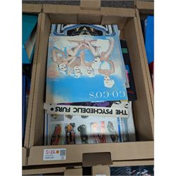 Large collection of books and reference material relating to scale modelling, together with Eaglemoss Star Trek magazines, Batman Automobila magazines, Lego manuals, in seven boxes