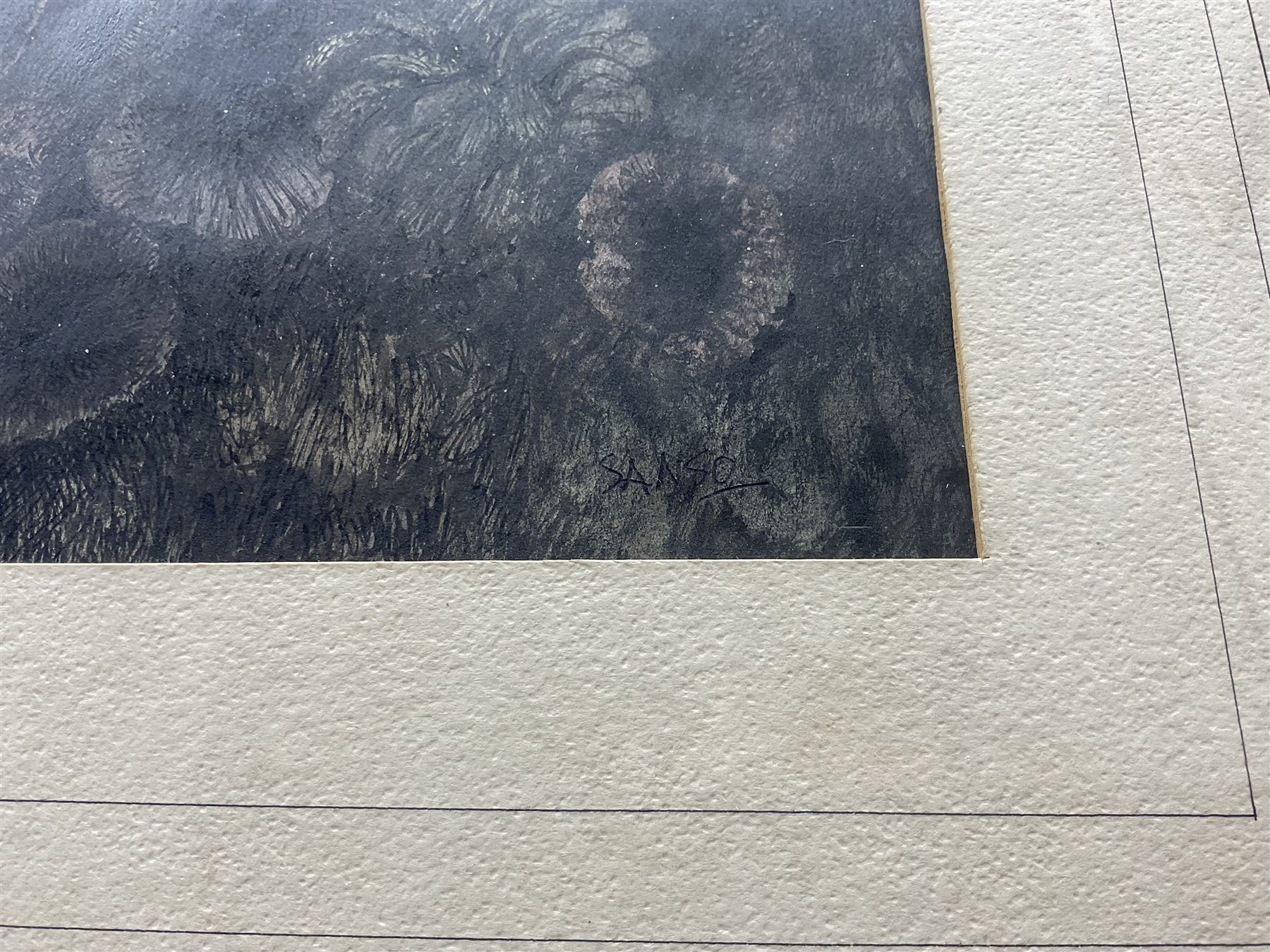 Juvenal Sanso (Spanish/Filipino 1929-): 'Twin Bells', watercolour and ink signed, titled verso 31cm x 23cm 
Provenance: purchased Luz Gallery, Manila 1968, inscribed verso