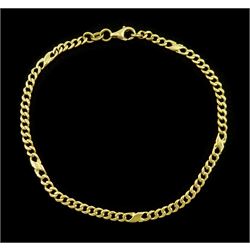 18ct gold curb and infinity link chain bracelet, hallmarked