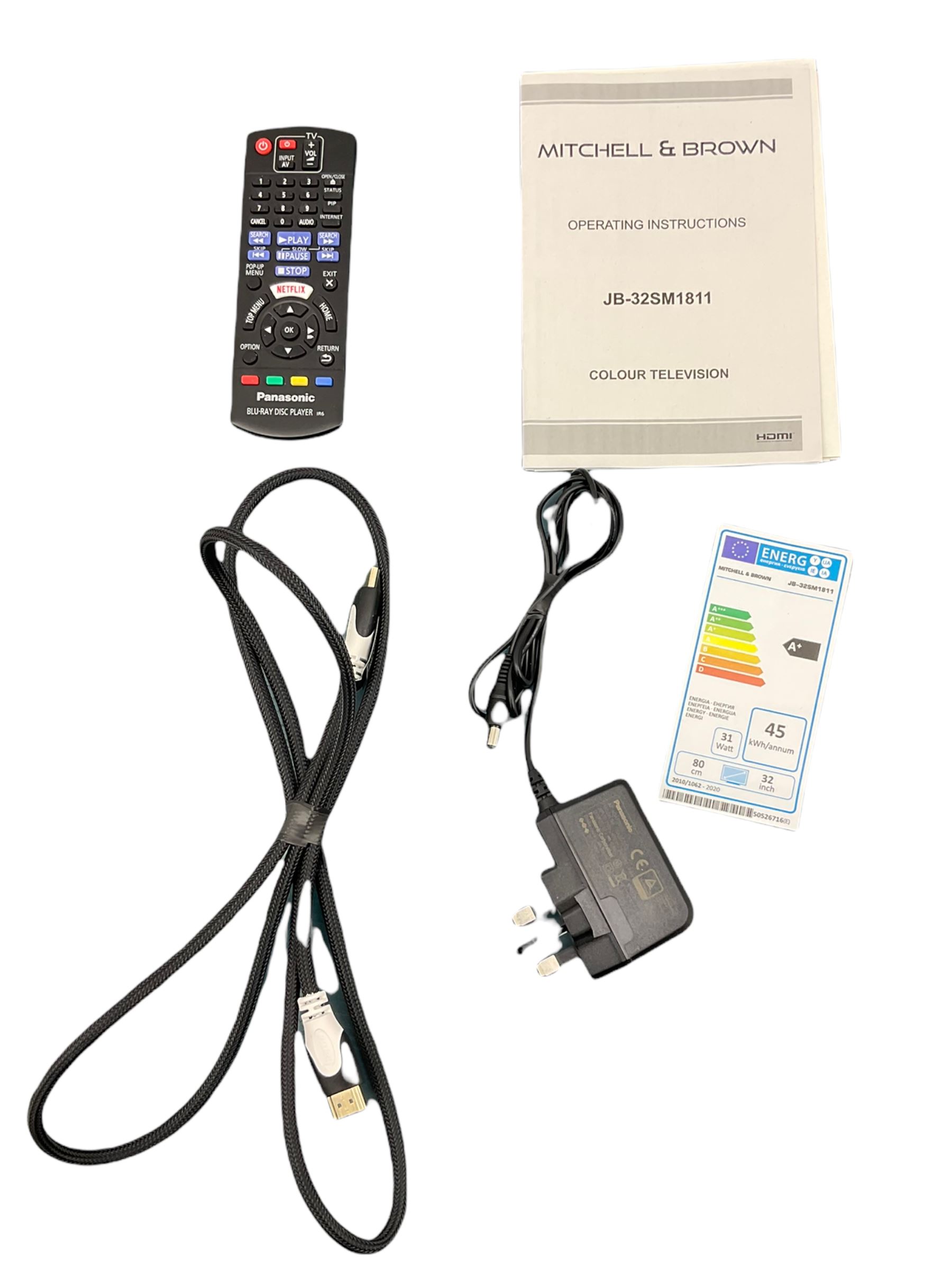 Mitchell and Brown JB-32SM1811 and a Panasonic Blu-ray player