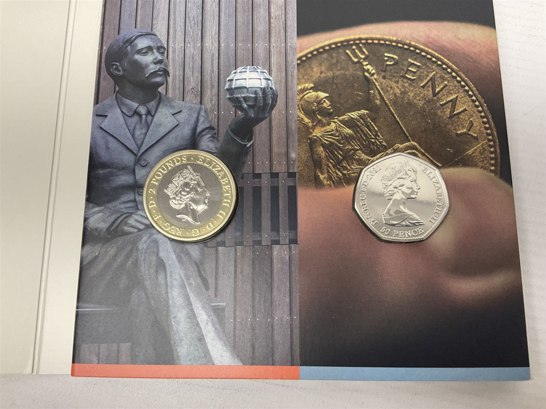 The Royal Mint United Kingdom 2021 brilliant uncirculated annual coin set, in card folder