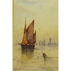  Frank Rousse (British fl.1897-1917): Fishing Boat off the Harbour, watercolour signed 27cm x 18cm  