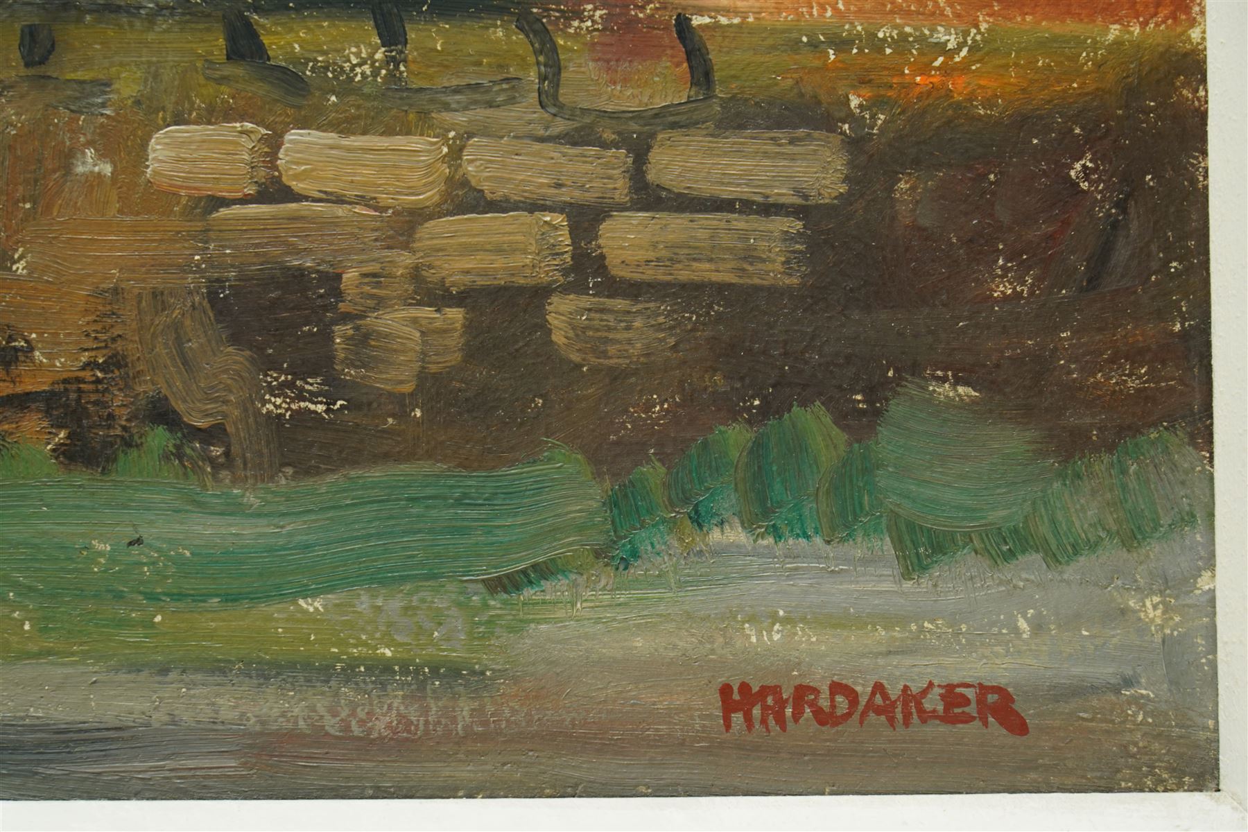 James Hardaker (British 1901-1991): 'Above 5 Rise Locks - Bingley' Canal Landscape, oil on board signed, titled verso 37cm x 90cm 
