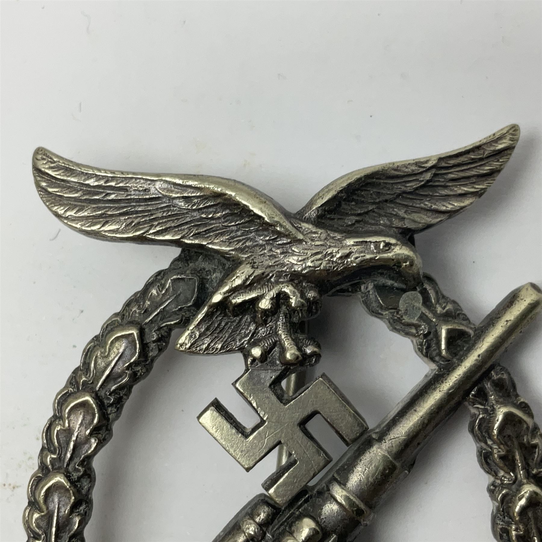 WWII German Luftwaffe Flak badge, indistinct maker's mark stamped under pin