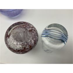 Collection of Caithness glass vases and dishes, to include mottled and swirl designs,  largest 20cm (23)
