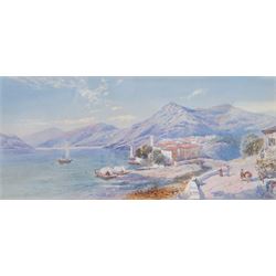 Charles Edmund Rowbotham (British 1856-1921): Italian Lakeside Landscape, watercolour sign...