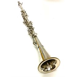 Holton Elkhorn Collegiate silver plated two-piece clarinet No.203444 L68cm; cased