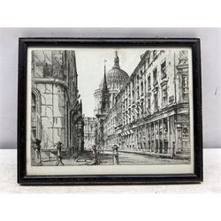 English School (Early 20th century): Watling Street - London, drypoint etching unsigned 20cm x 26cm