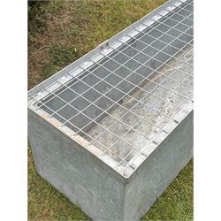 Galvanised trough planter with hinged mesh top. H40cm, L168cm, D43cm. - COLLECTION BY APPOINTMENT FROM: The White House, Thirsk Road, Easingwold, York, YO61 3NF - CALL 01723 507111 TO ARRANGE