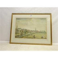  English School (18th/19th century): Malton from the South Side of the River, watercolour unsigned 33cm x 49cm  